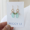Aqua chalcedony gem earrings