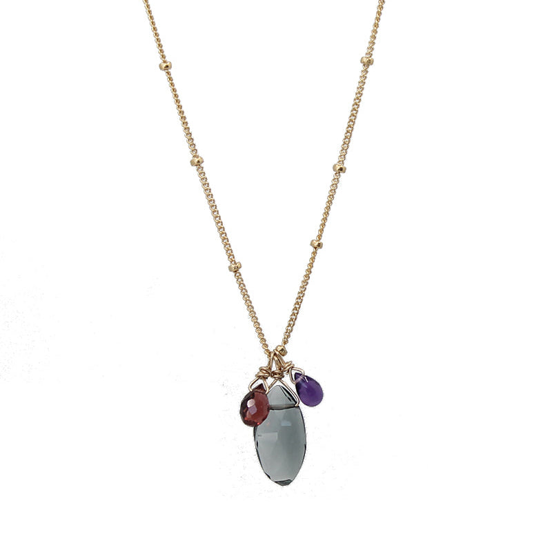 Marquise Stone pendant necklace multicolor