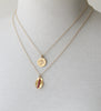 Wave Petal Necklace with rubies