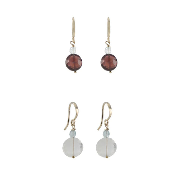 Garnet and Moonstone earrings