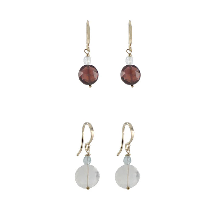 Garnet and Moonstone earrings