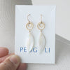Mother of Pearl Leaf or Feather Earrings