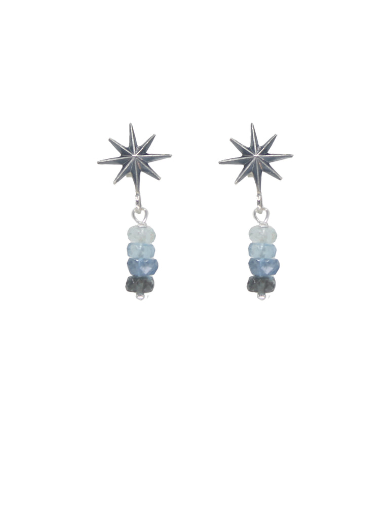 Ombre Aqua Star Post Earrings