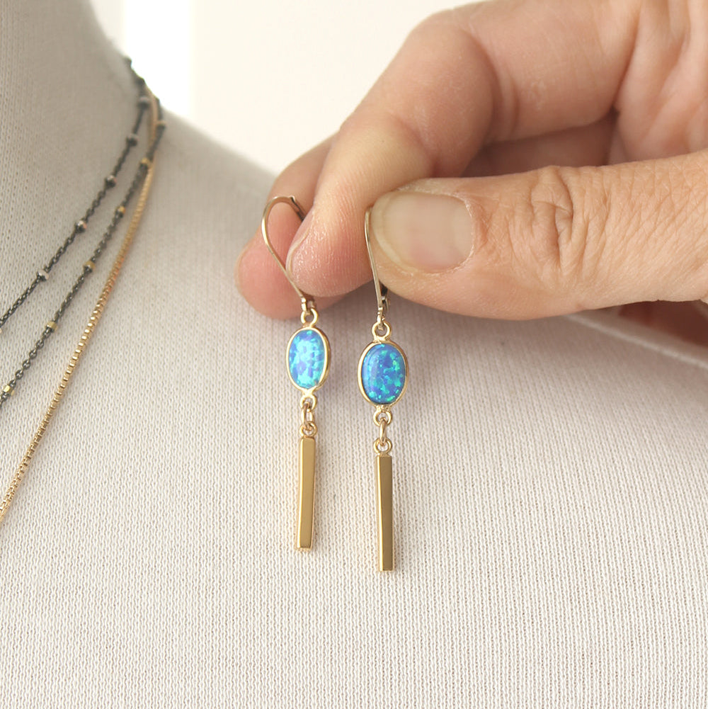Opal Bar Earrings
