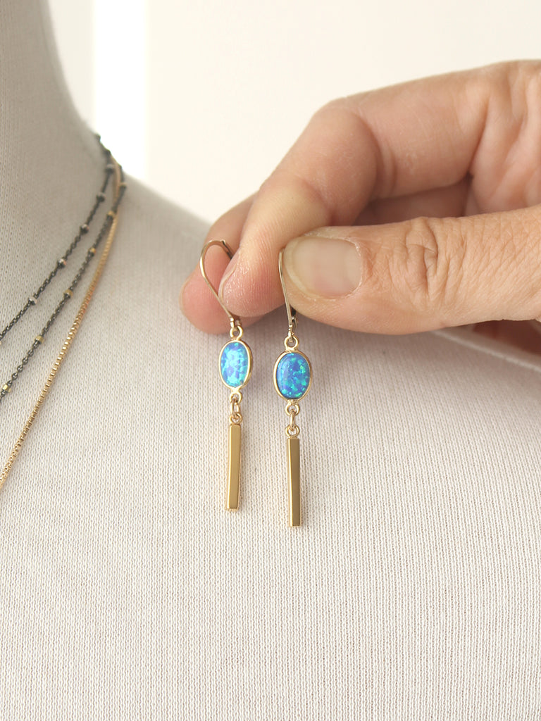 Opal Bar Earrings