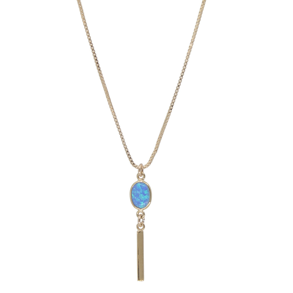 Opal Bar Necklace