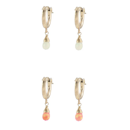 Opal Hoop Earrings