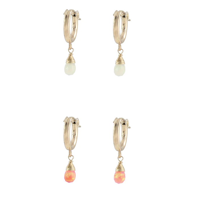 Opal Hoop Earrings