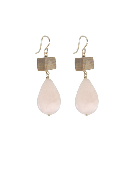 Pink Opal Block Earrings