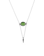 Peridot Point Necklace, silver