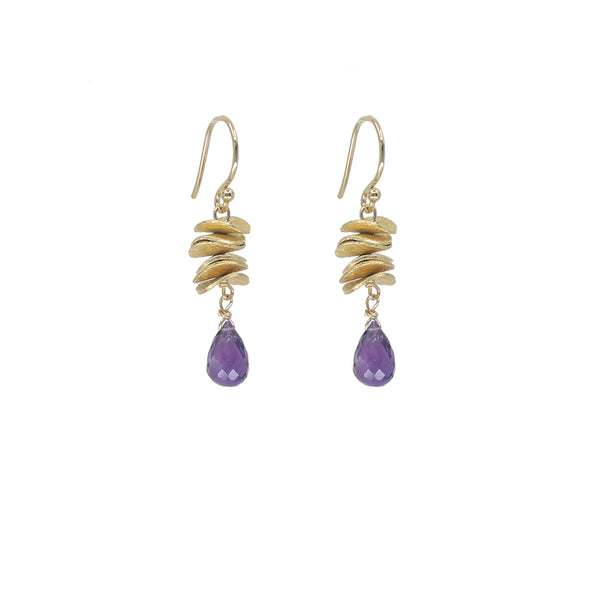 Petal Stack Earrings in amethyst