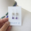Petal Gem Earrings, silver