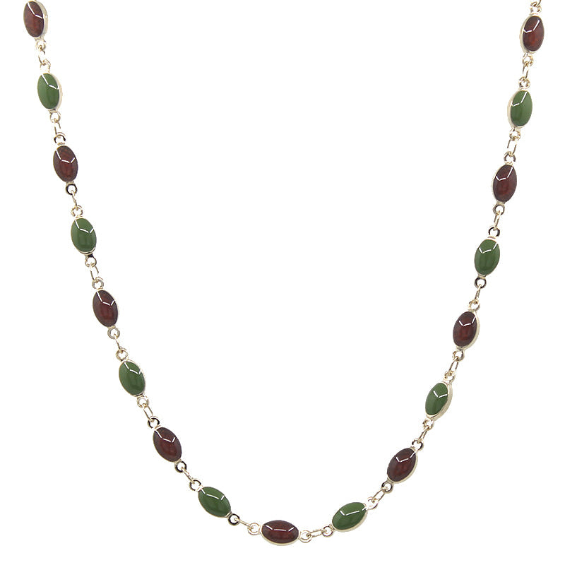 Brown and Green beaded necklace