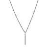 Oxidized Beaded Bar Necklace, silver