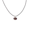 Small Oval Vintage Glass Necklace, ruby