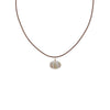 Small Oval Vintage Glass Necklace, tan
