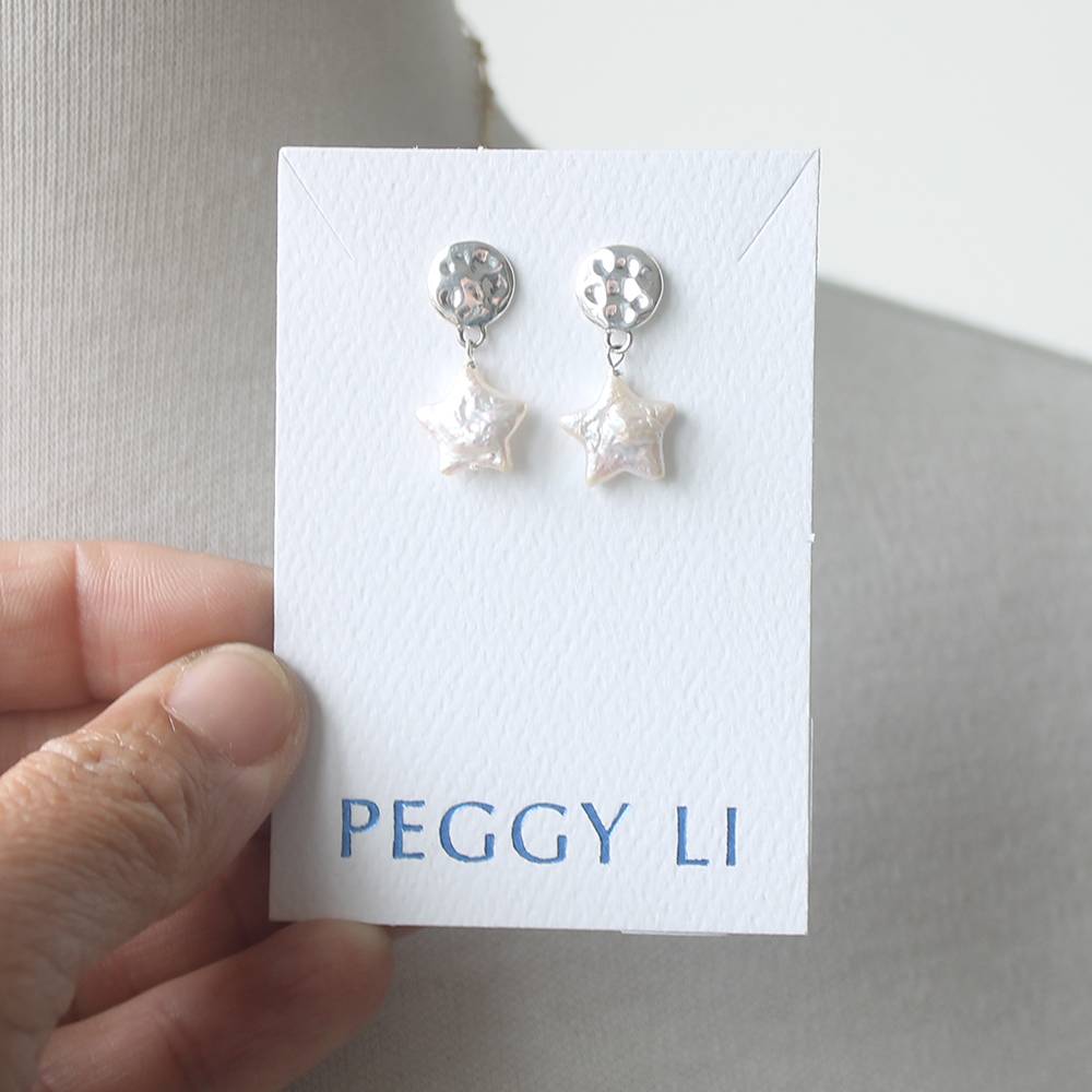 Pearl Star Post Earrings