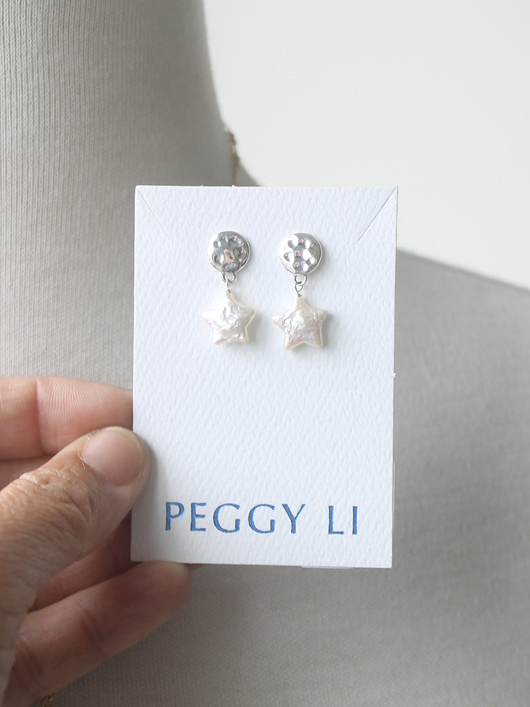 Star Post Earrings, silver
