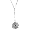 Silver necklace with a starburst pendant 