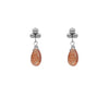 Sunstone Pyramid Post Earrings, silver