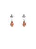 Sunstone Pyramid Post Earrings, silver