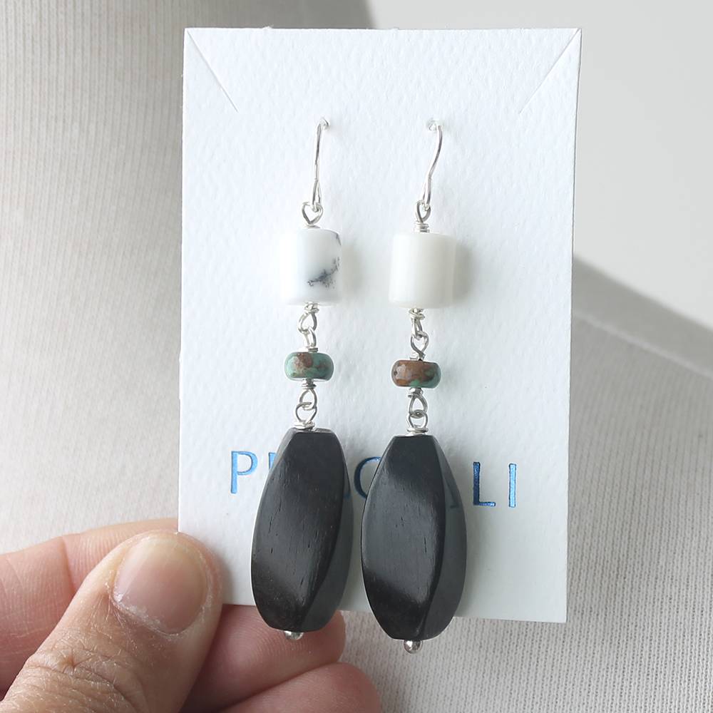 Tiger Ebony Dangle Earrings