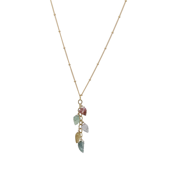 Tourmaline Leaf Lariat Necklace