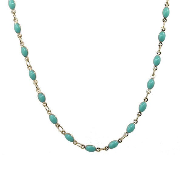 Turquoise Enamel Necklace