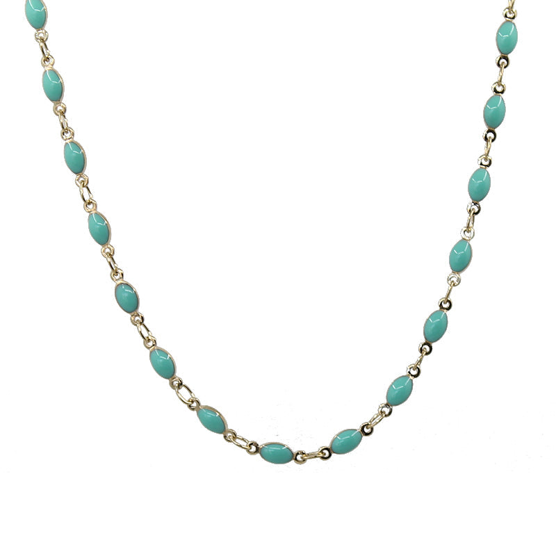 Turquoise Enamel Necklace