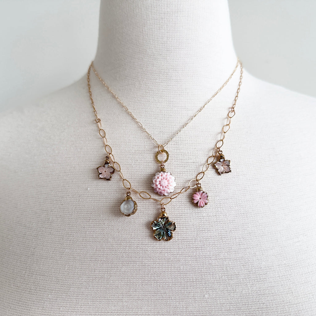 Carved Floral Necklaces