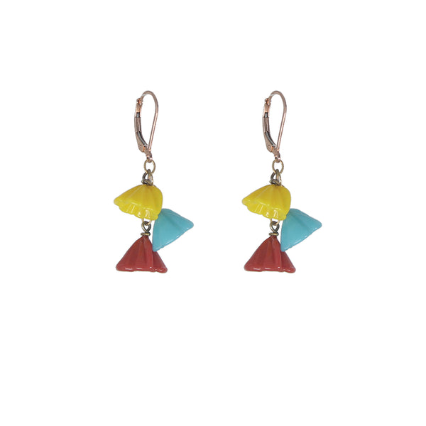 Lampwork Glass Flower Earrings