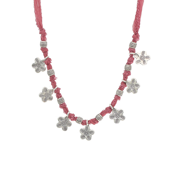 Thai Silver and Silk necklace