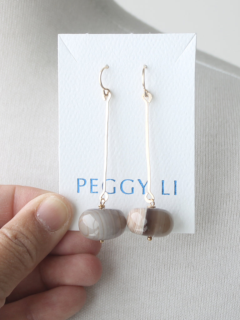 Wood Opal Plumb Earrings