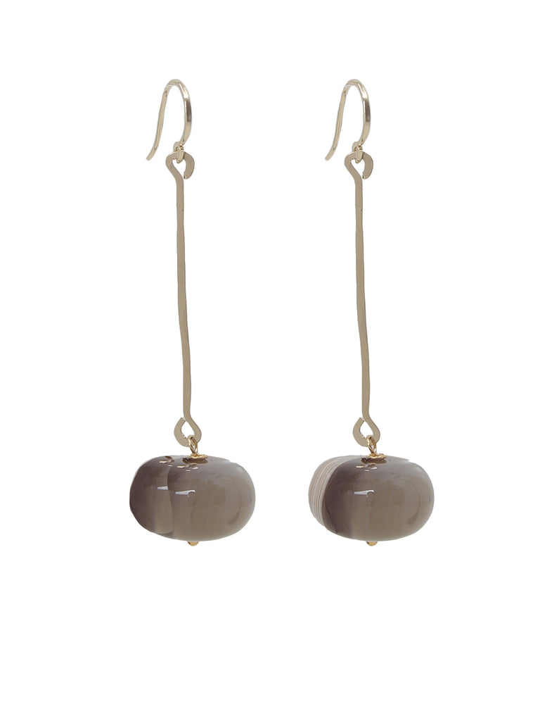 Wood Opal Plumb Earrings