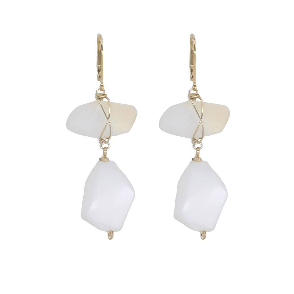White Opal Iceberg Earrings