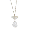 Necklace with white stone pendant on a white background