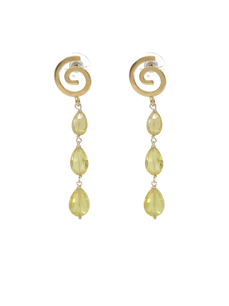 Yellow Tourmaline Swirl Earrings