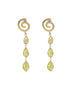 Yellow Tourmaline Swirl Earrings