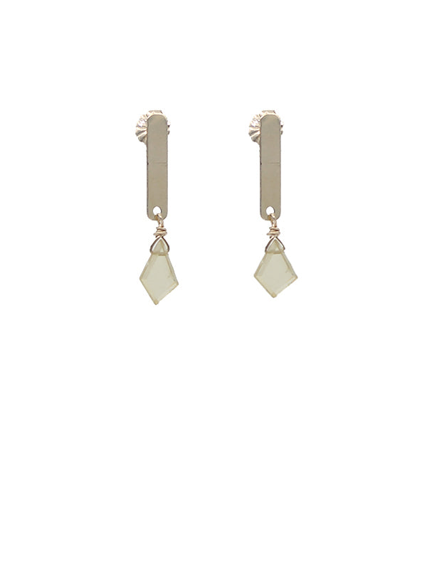 Column Earrings with zircon