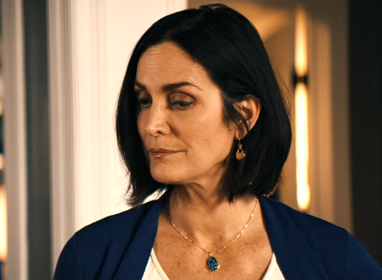 Carrie Ann Moss blue necklace