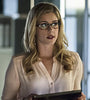 Emily Bett Rickards as Felicity Smoak on Arrow wearing Peggy Li Creations Cascade Gem Earrings