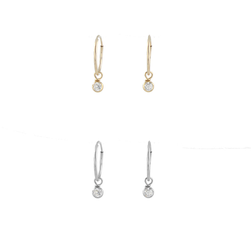 Huggie Hoop Crystal Dangle Earrings