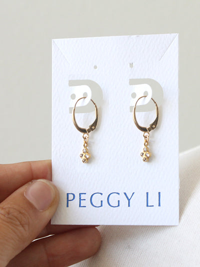 Diamond Clover Earrings by Peggy Li Creations