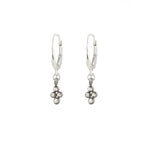 Sterling silver clover diamond earrings