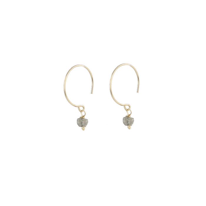 14k Gold and Diamond Nugget Earrings