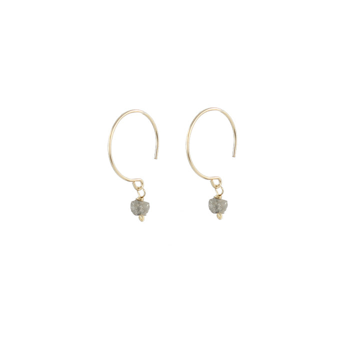 14k gold and rough diamond nugget earrings