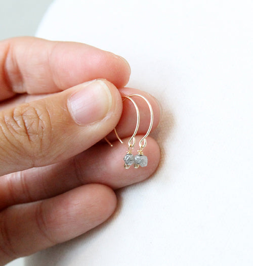 Rough diamond nugget earrings