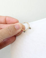 Petite 14k gold hoop earrings with bead detail