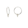 Petite sterling silver hoop earrings with pearl detail