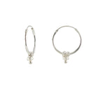 Petite sterling silver hoop earrings with pearl detail